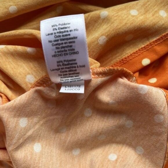 LulaRoe‎ Jessie Swing Dress Size XS Orange Polka Dot Side Pockets New Comfort - Picture 8 of 10